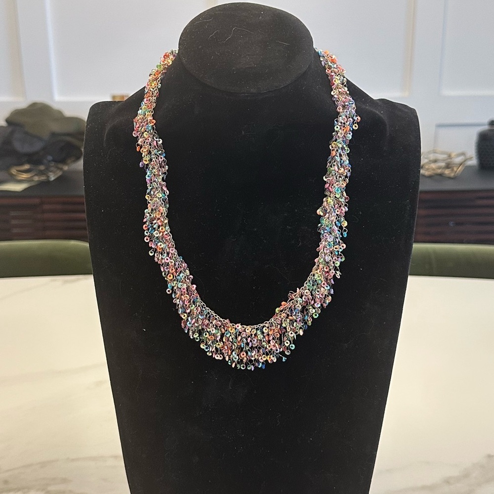 Multicolour Confetti Beaded Statement Necklace